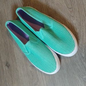 Aqua blue airwalk slip-ons